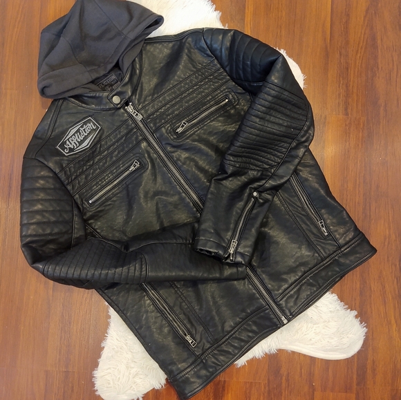 affliction american customs leather jacket